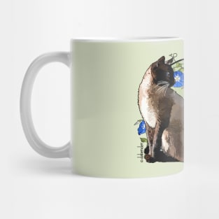 Siamese Cats with Morning Glories Mug